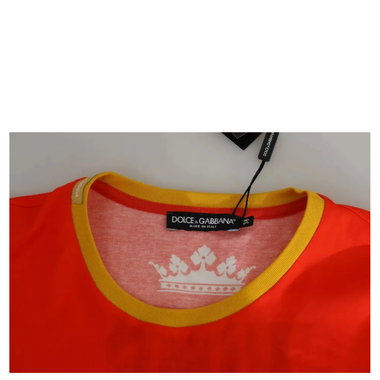 Orange Royals Print Round Neck T-shirt