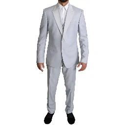 Light Blue SICILIA Wool 3 Piece Suit