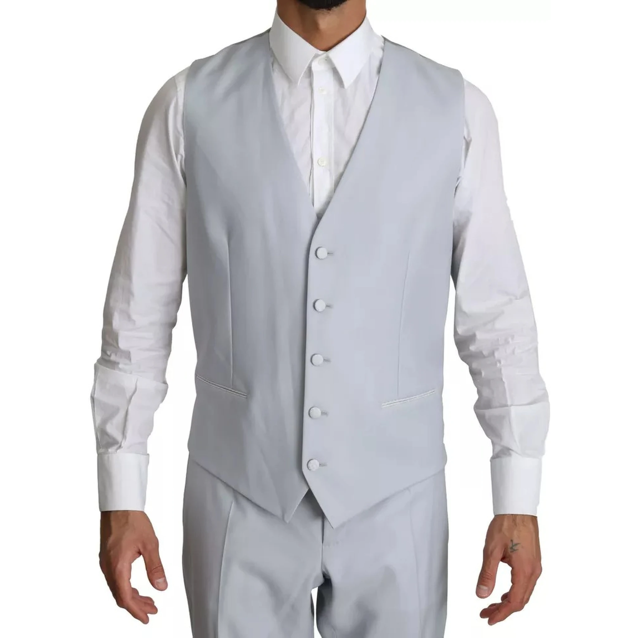 Light Blue SICILIA Wool 3 Piece Suit