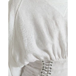 White Cotton Corset Cropped Long Sleeves Topclothing