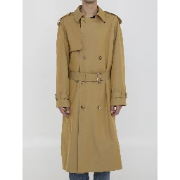 Gabardine long trench coat