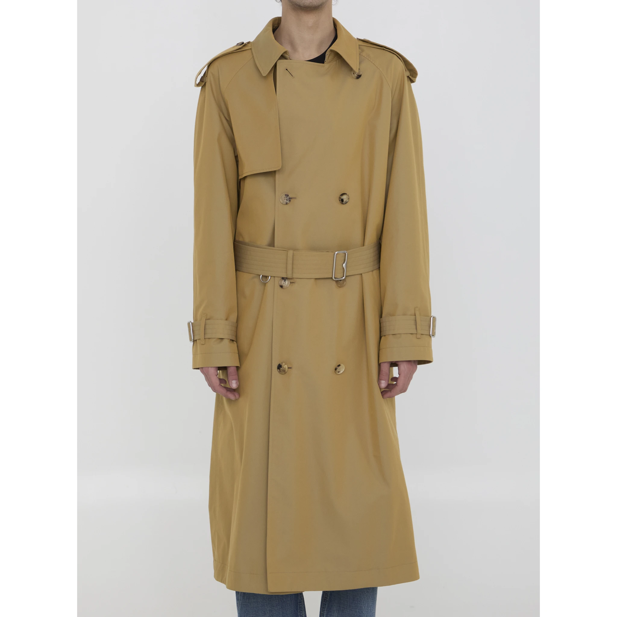 Gabardine long trench coat