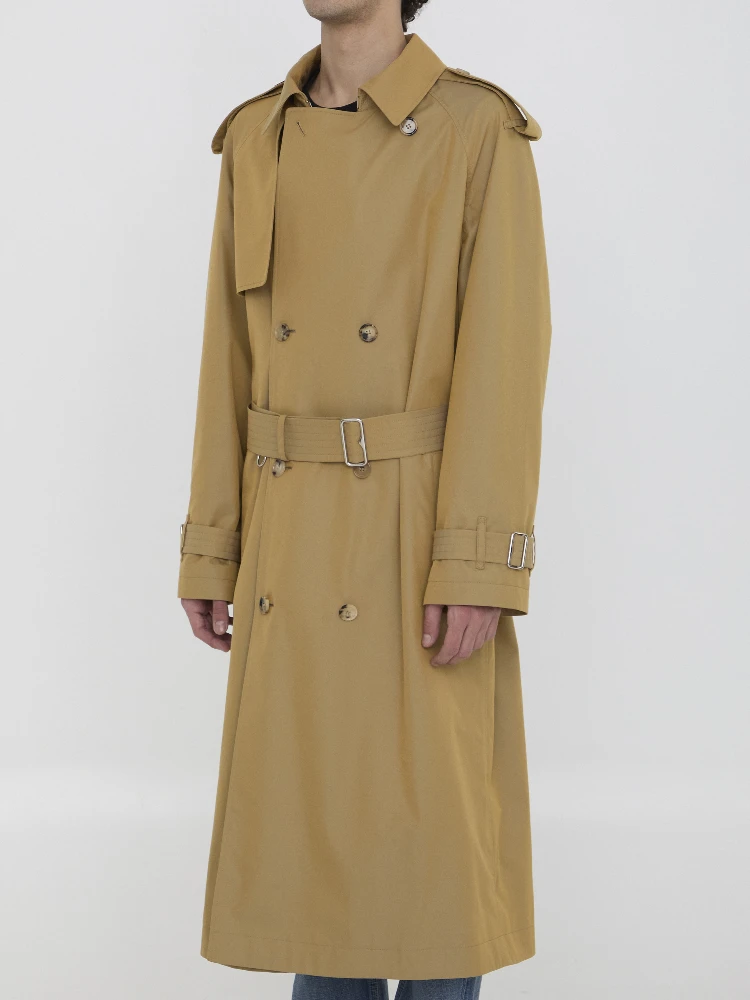 Gabardine long trench coat alternative