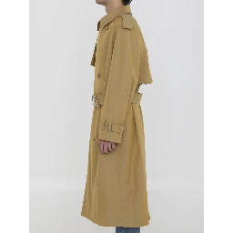 Gabardine long trench coat