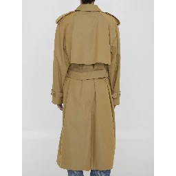 Gabardine long trench coat