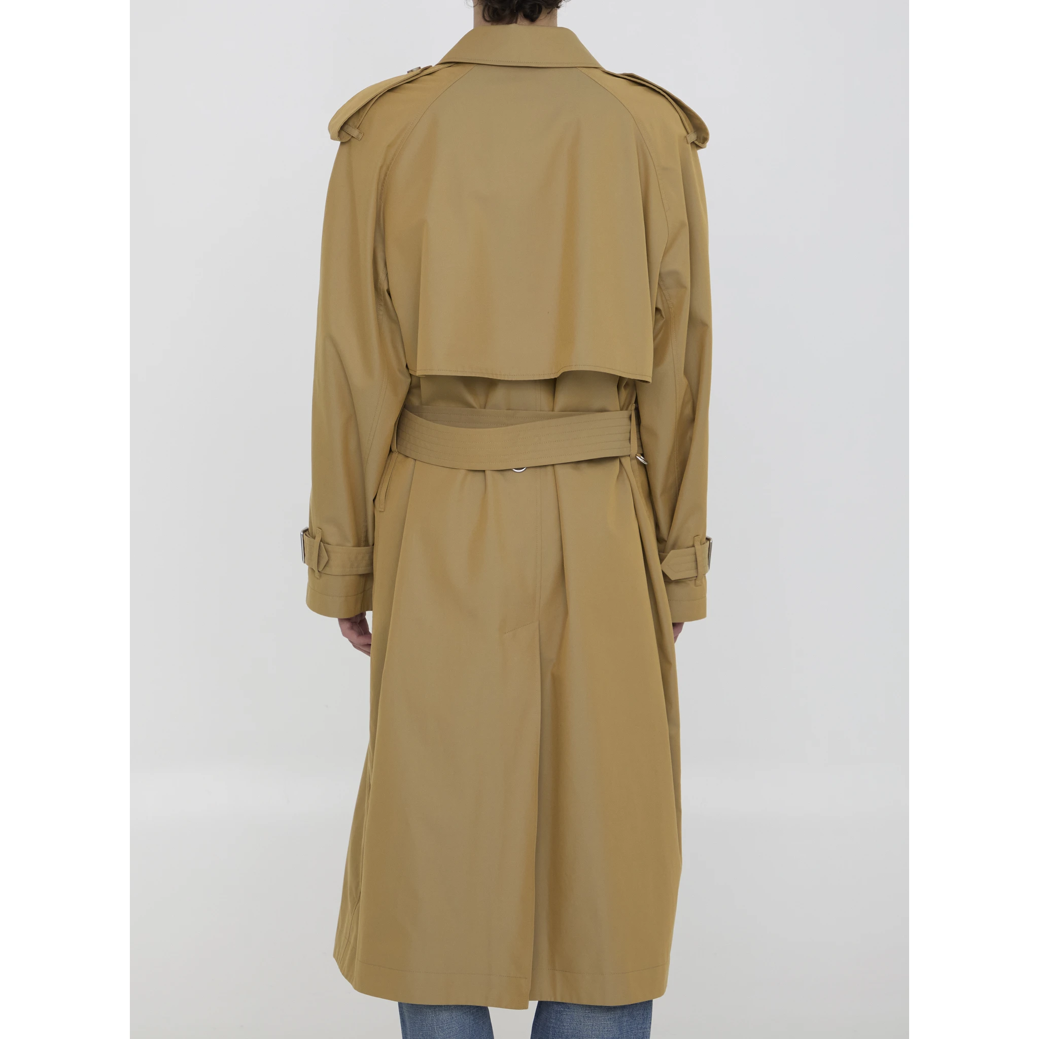 Gabardine long trench coat