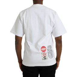 White Amor Heart Cotton Crewneck Short Sleeve T-shirt