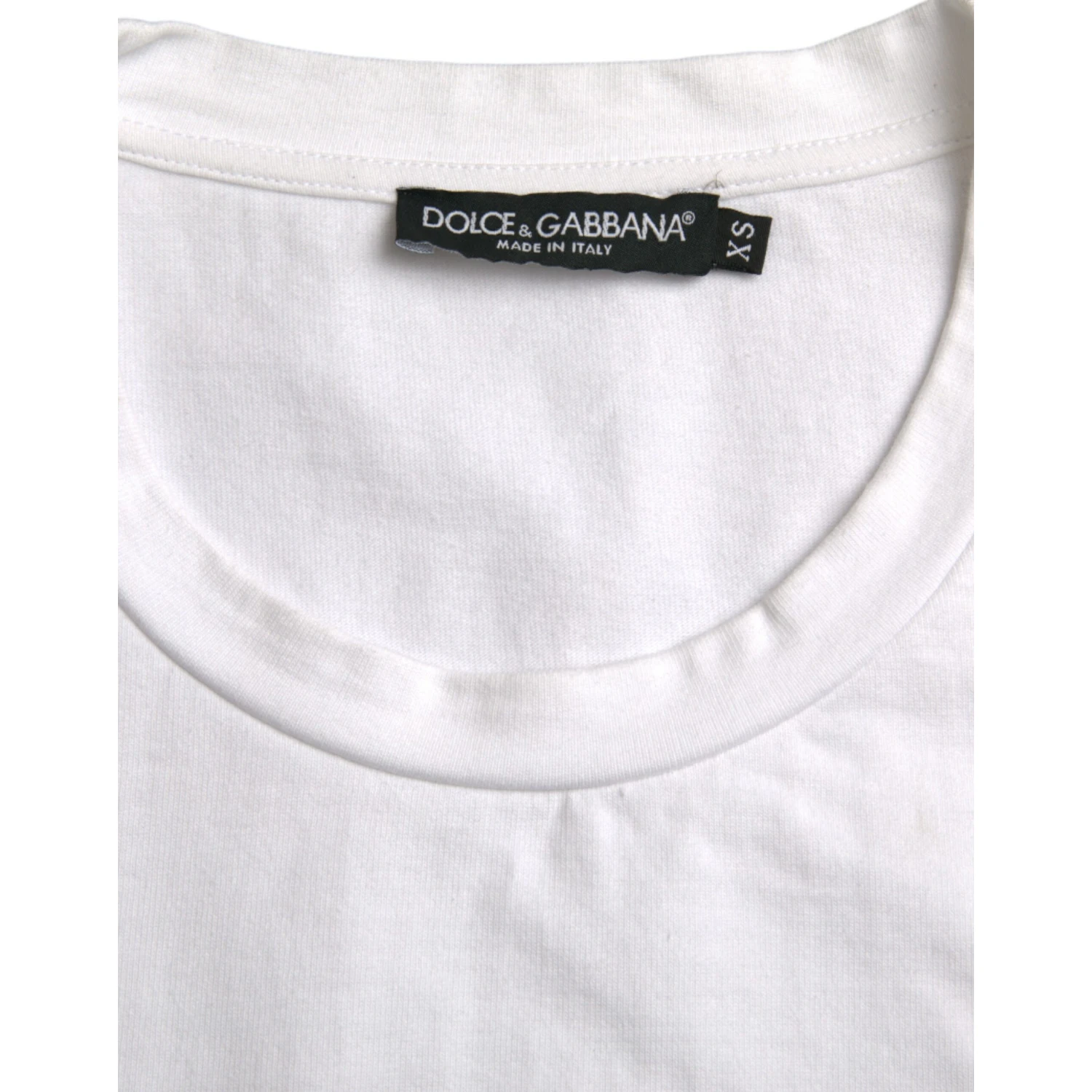 White Amor Heart Cotton Crewneck Short Sleeve T-shirt