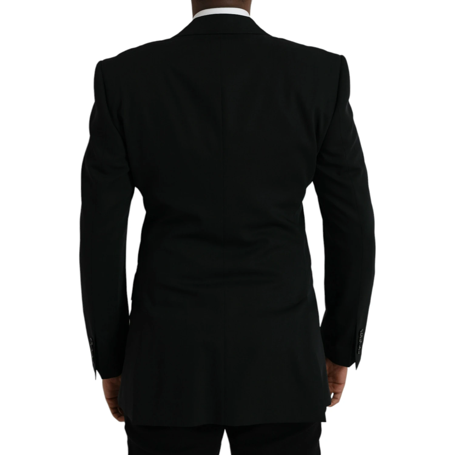 Black Wool Peak Single Breasted Coat Blazer