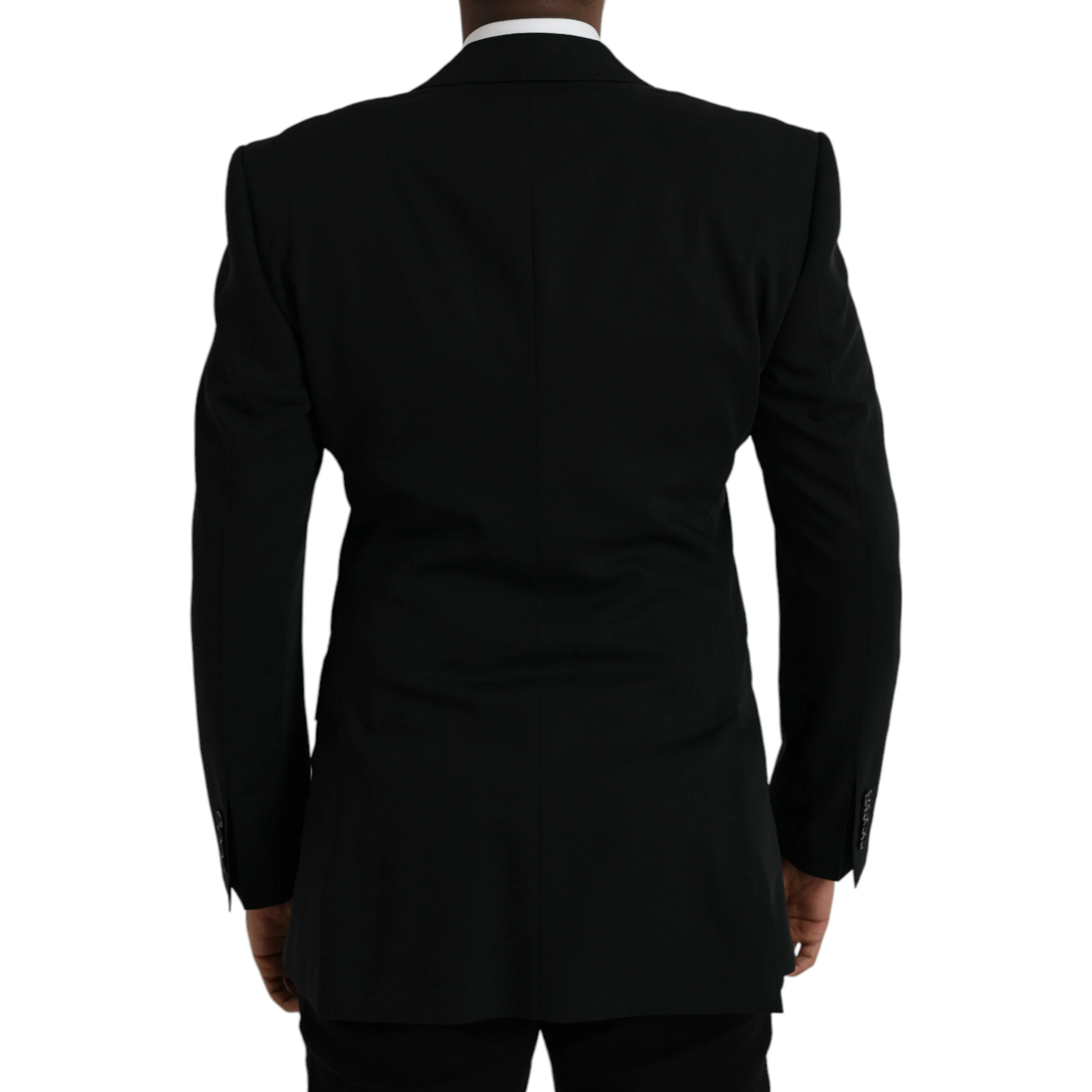 Black Wool Peak Single Breasted Coat Blazer