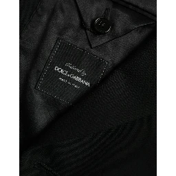 Black Wool Peak Single Breasted Coat Blazer