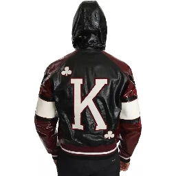 Black Bordeaux Hooded Leather DG King of Love Jacket