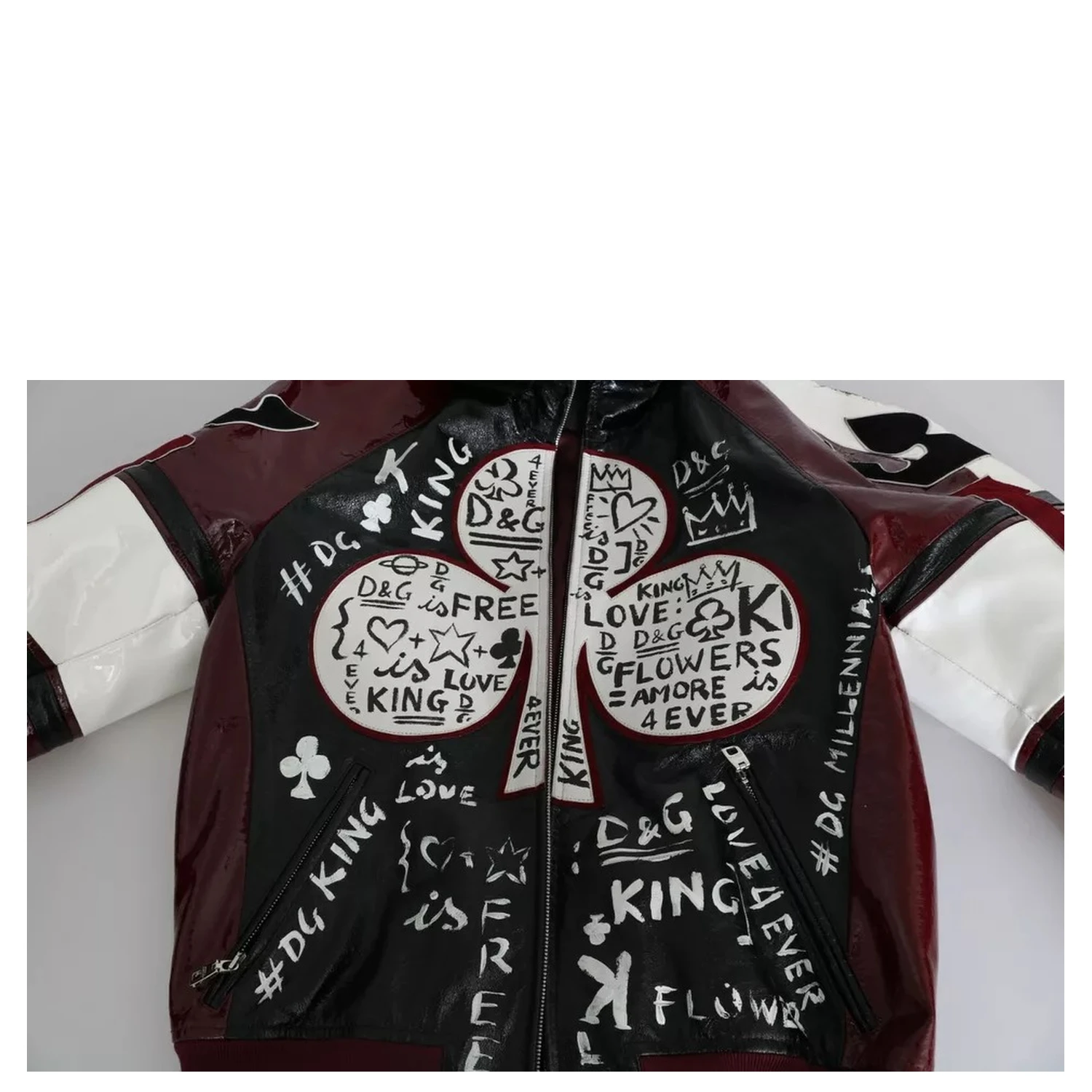 Black Bordeaux Hooded Leather DG King of Love Jacket