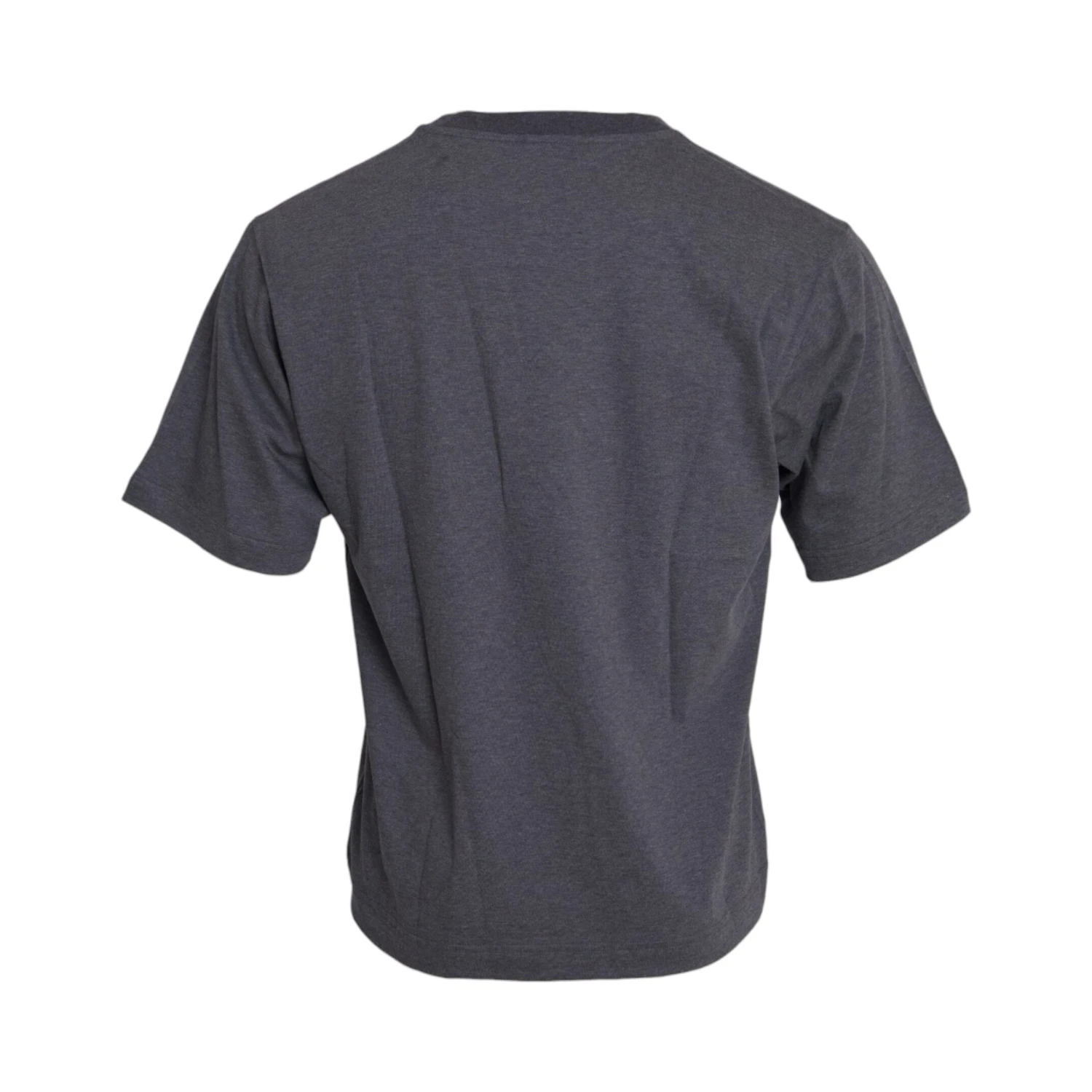 Gray Cotton Round Neck Short Sleeve T-shirt