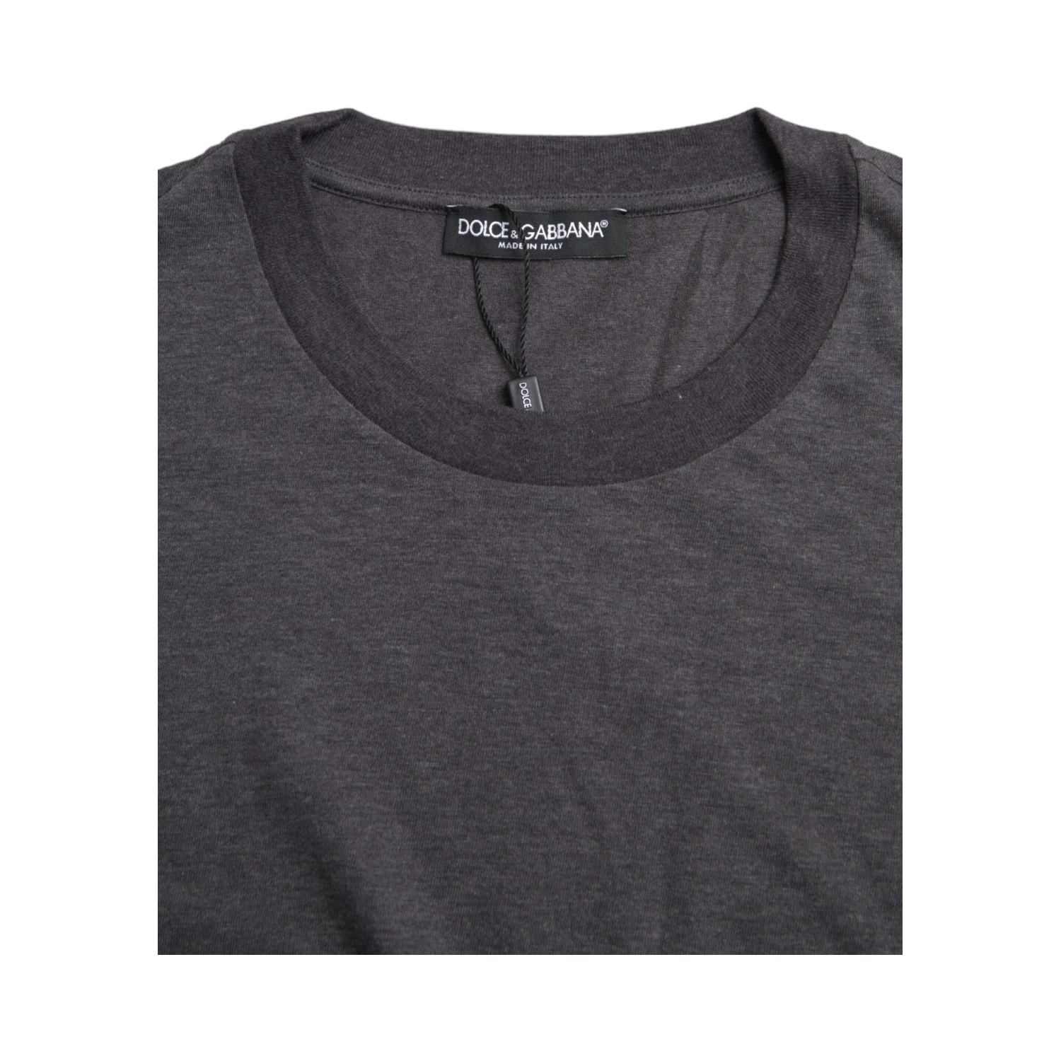 Gray Cotton Round Neck Short Sleeve T-shirt