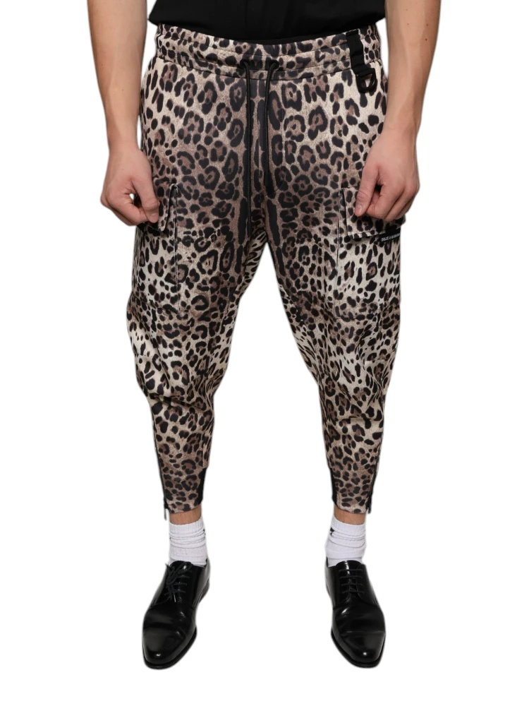 Brown Leopard Polyester Jogger Pants alternative