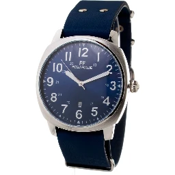 Blue Leather Dress Watch