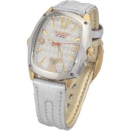 Silver Leather Dress Watch