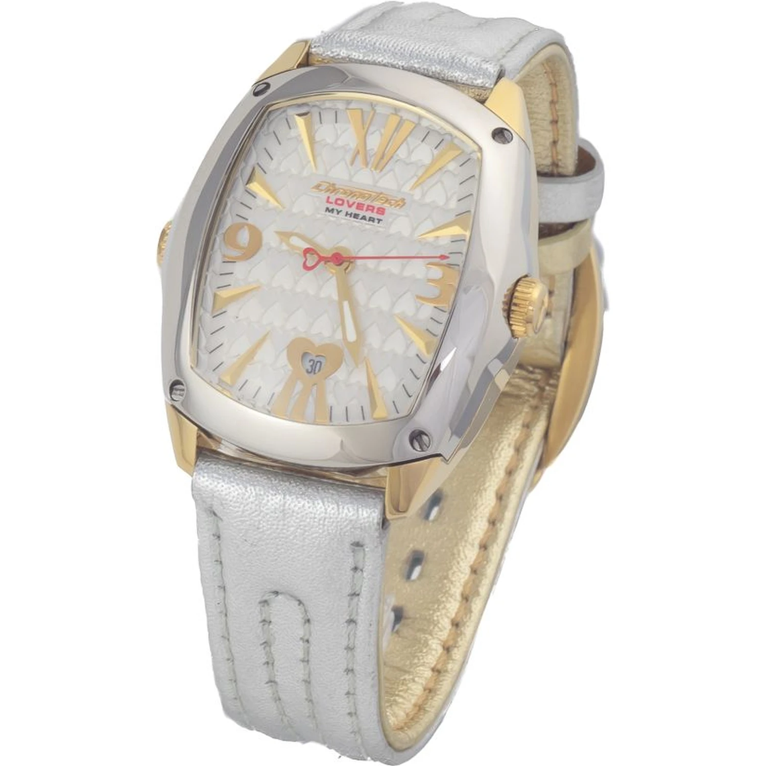 Silver Leather Dress Watch