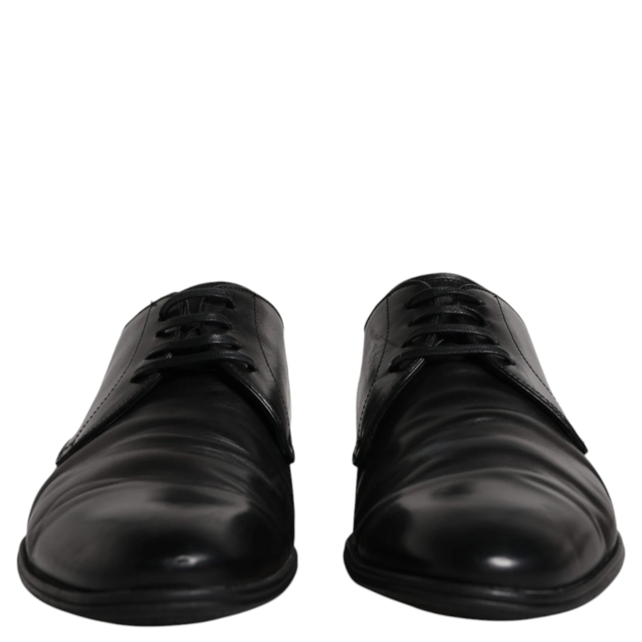 Black Leather Lace Up Men Derby Formal Shoes