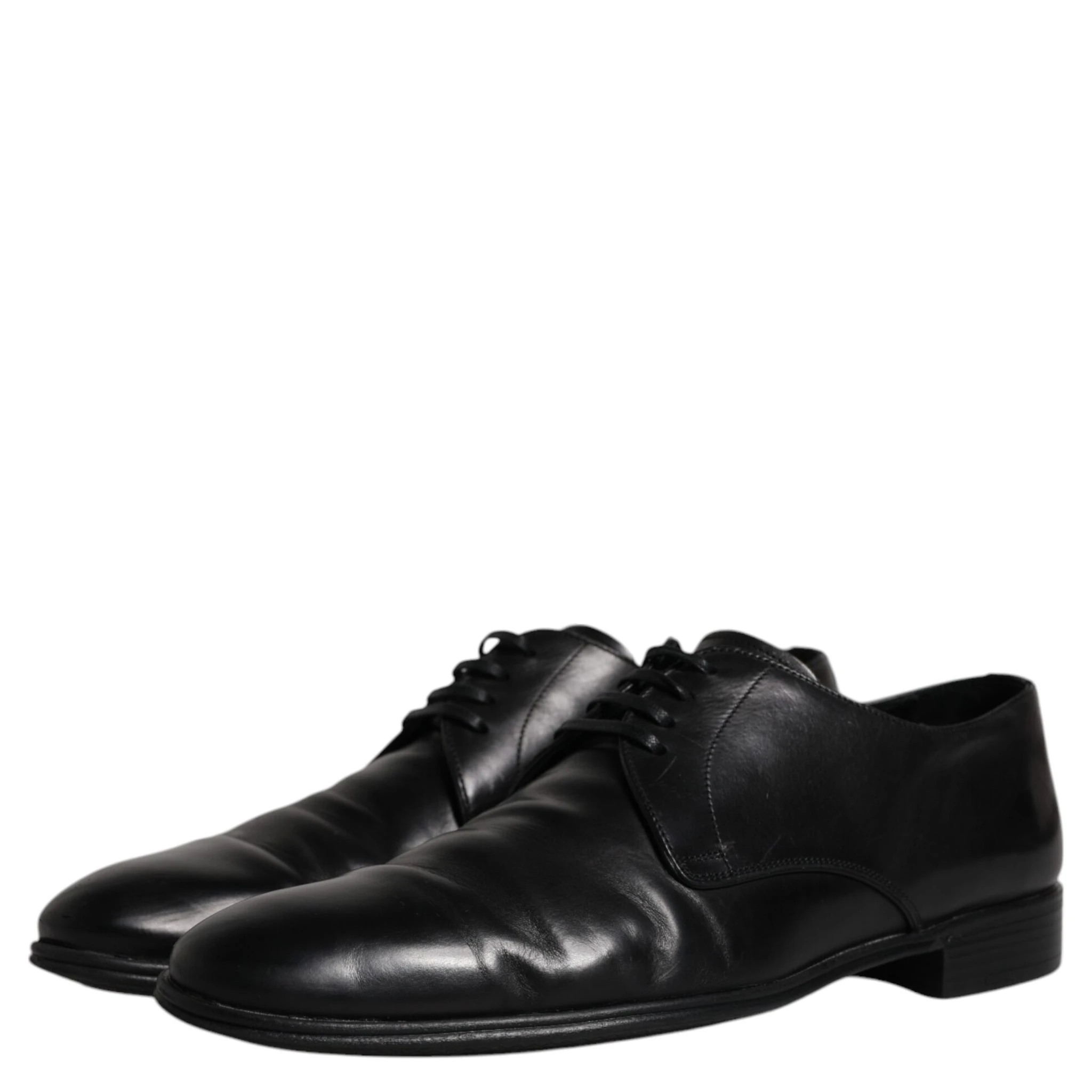 Black Leather Lace Up Men Derby Formal Shoes