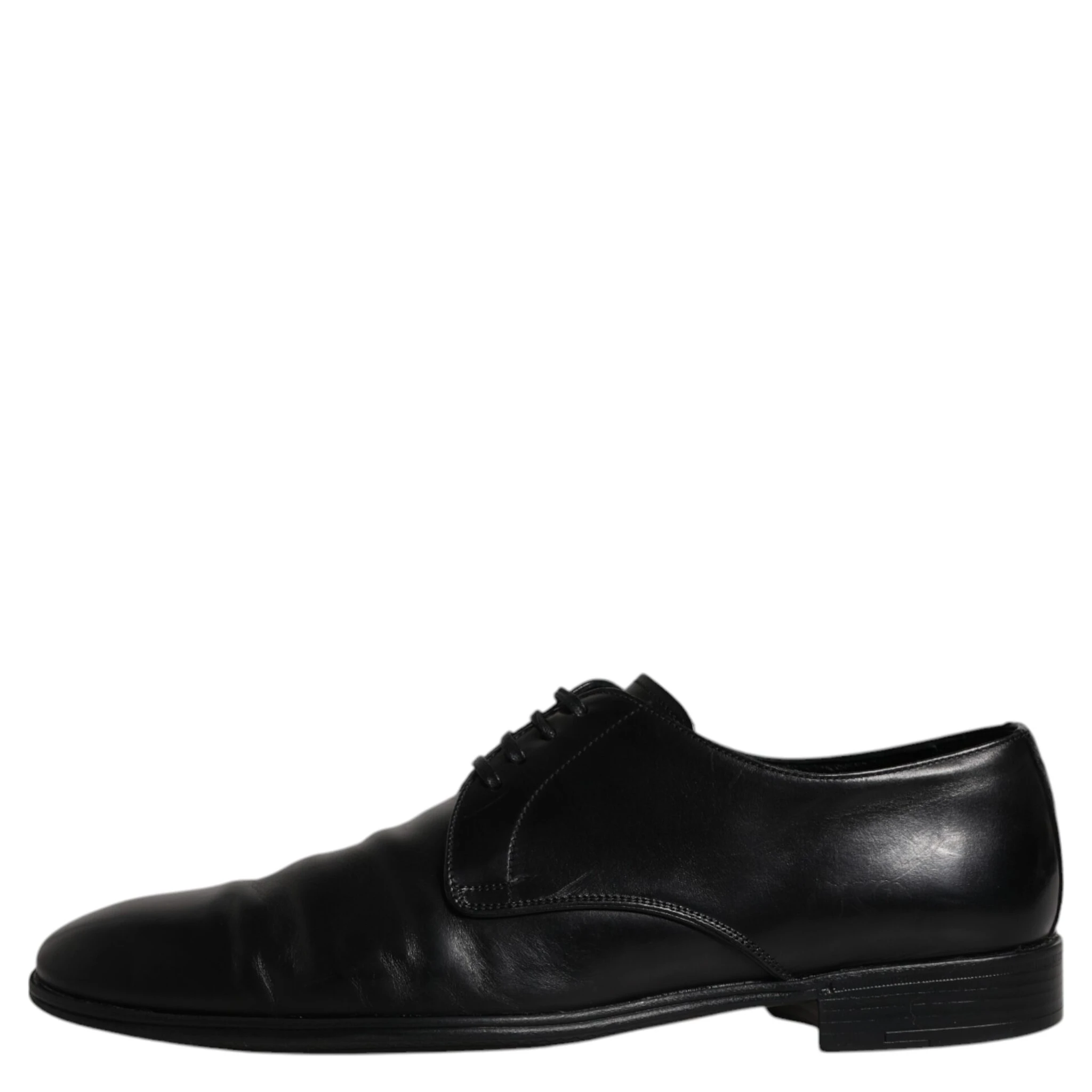 Black Leather Lace Up Men Derby Formal Shoes