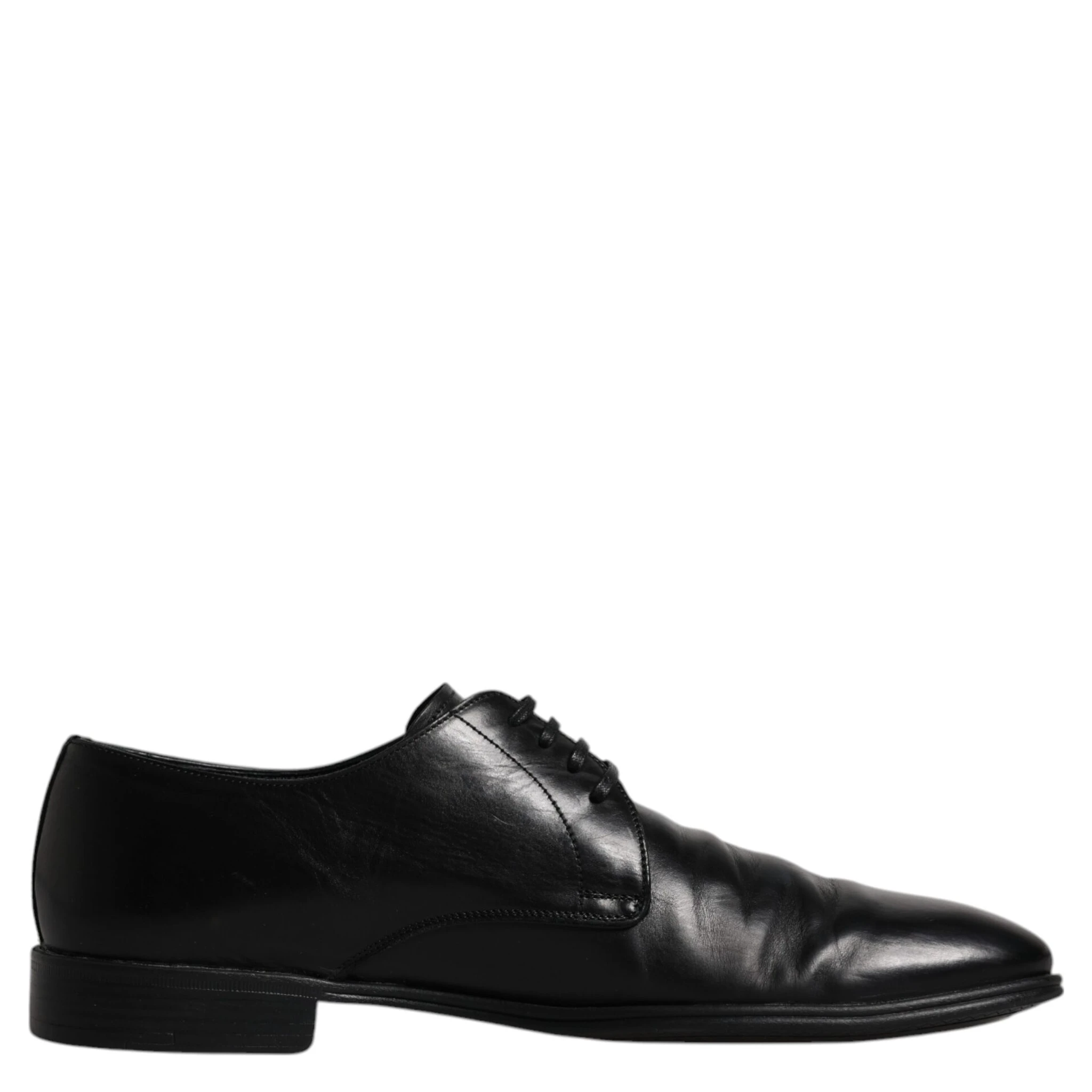 Black Leather Lace Up Men Derby Formal Shoes
