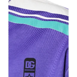 Purple Logo Jersey Cotton V-neck T-shirt