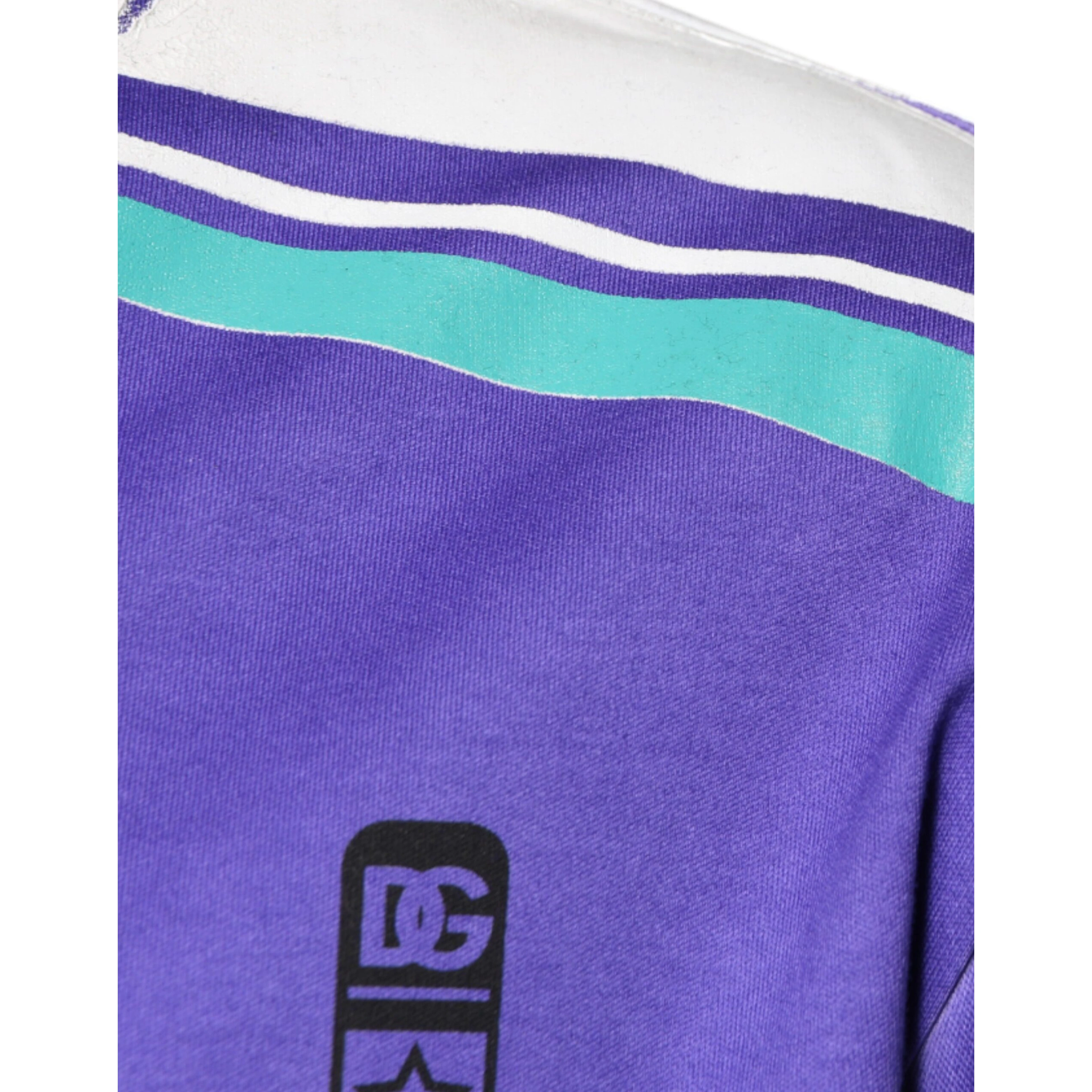 Purple Logo Jersey Cotton V-neck T-shirt