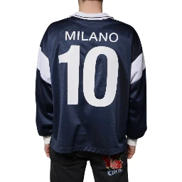 Blue White Milano Long Sleeve Jersey T-shirt