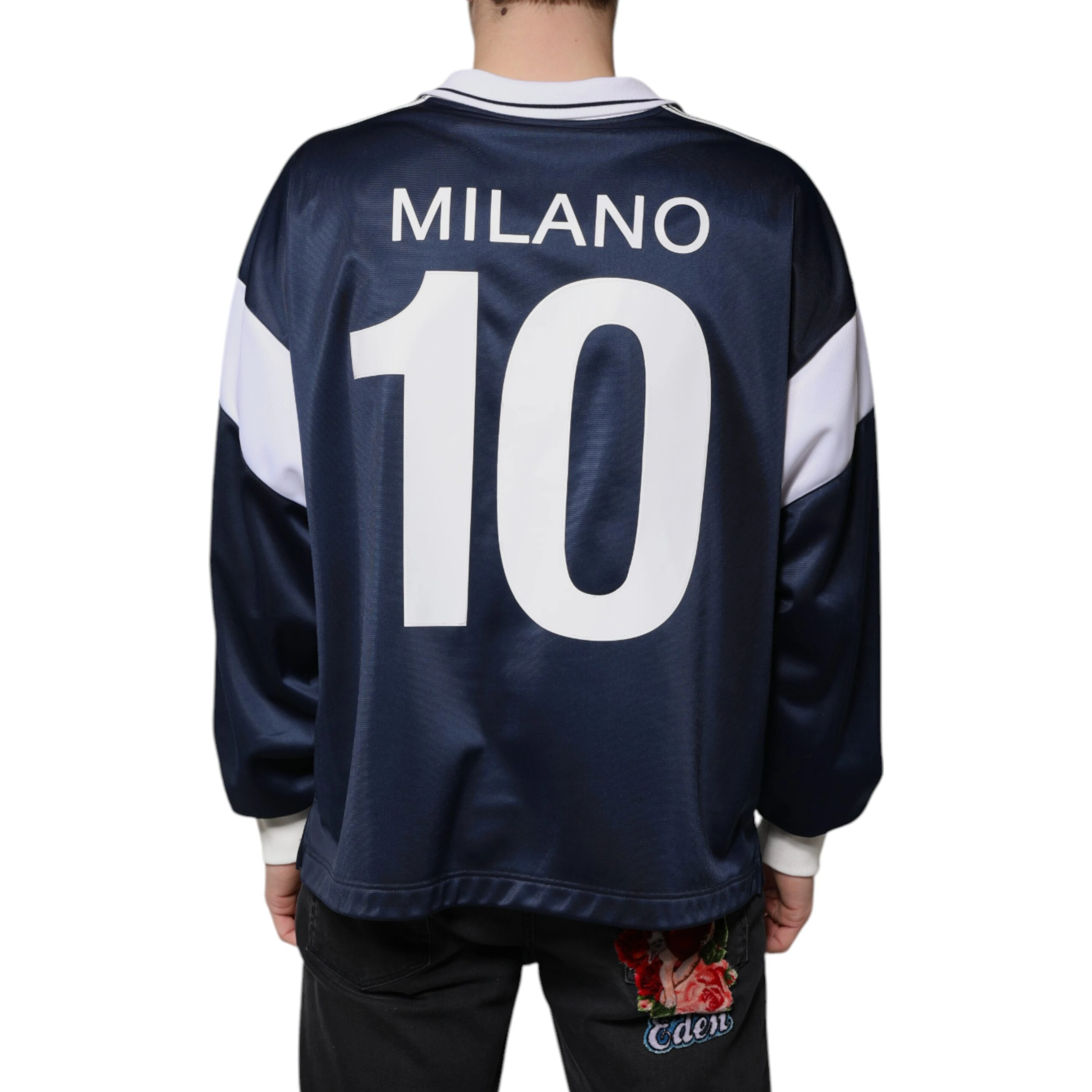 Blue White Milano Long Sleeve Jersey T-shirt