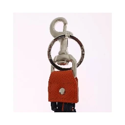 Red Yellow Raffia Leather Clasp Finder Keyring Keychain