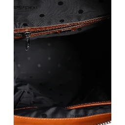 Beige Brown Canvas Leather Travel Back Pack Bag