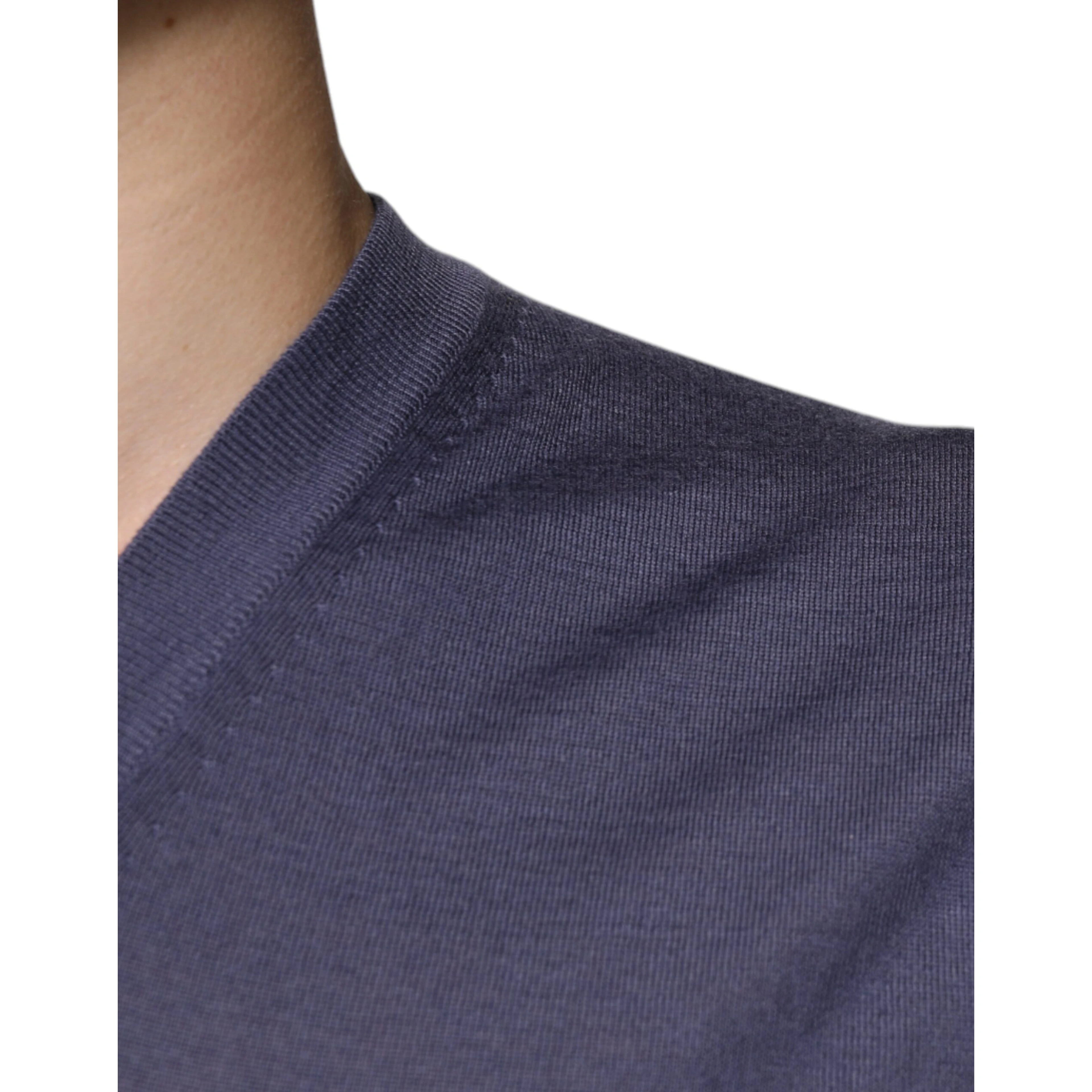 Gray Cashmere V-neck Men Pullover Sweater