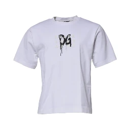 White DG Logo Crew Neck Short Sleeve T-shirt