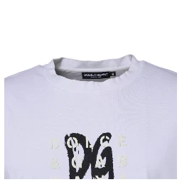 White DG Logo Crew Neck Short Sleeve T-shirt