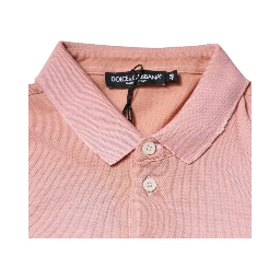 Pink Crown Collared Short Sleeve Polo T-shirt