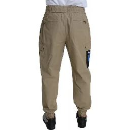 Beige Pin Up Print Cargo Pants