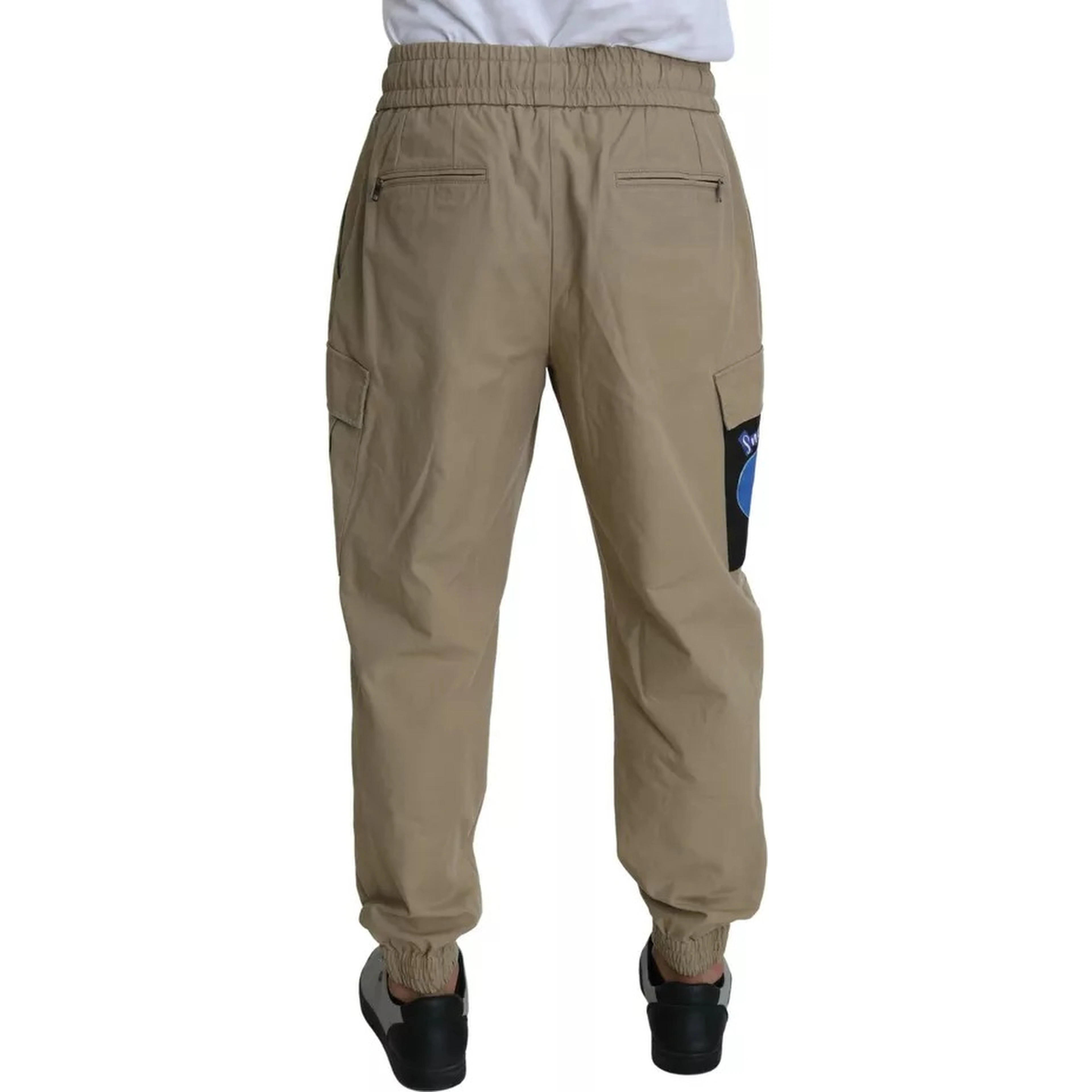 Beige Pin Up Print Cargo Pants