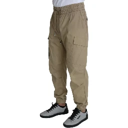 Beige Pin Up Print Cargo Pants