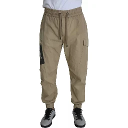 Beige Pin Up Print Cargo Pants