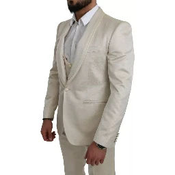 Beige Wool Crème 3 Piece SICILIA Shawl Suit