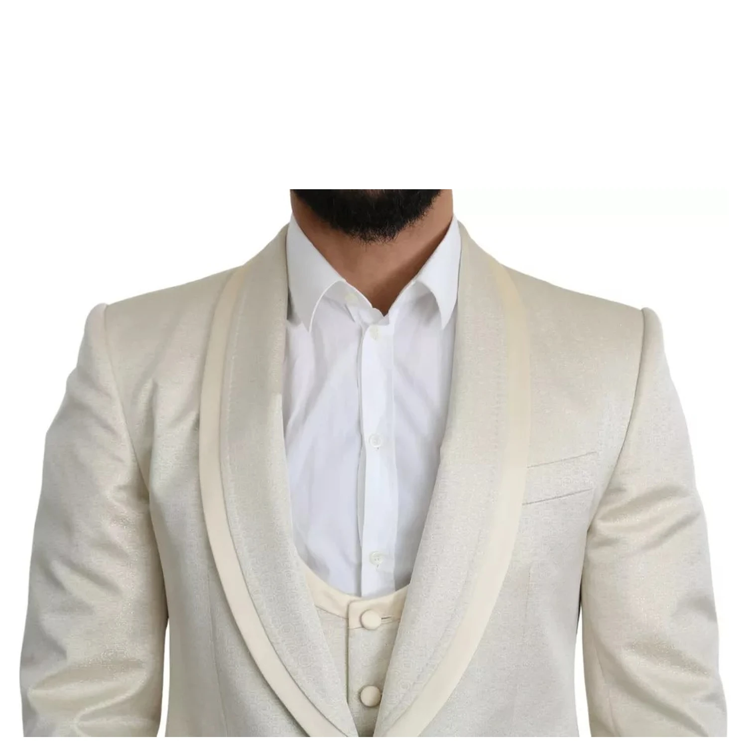 Beige Wool Crème 3 Piece SICILIA Shawl Suit