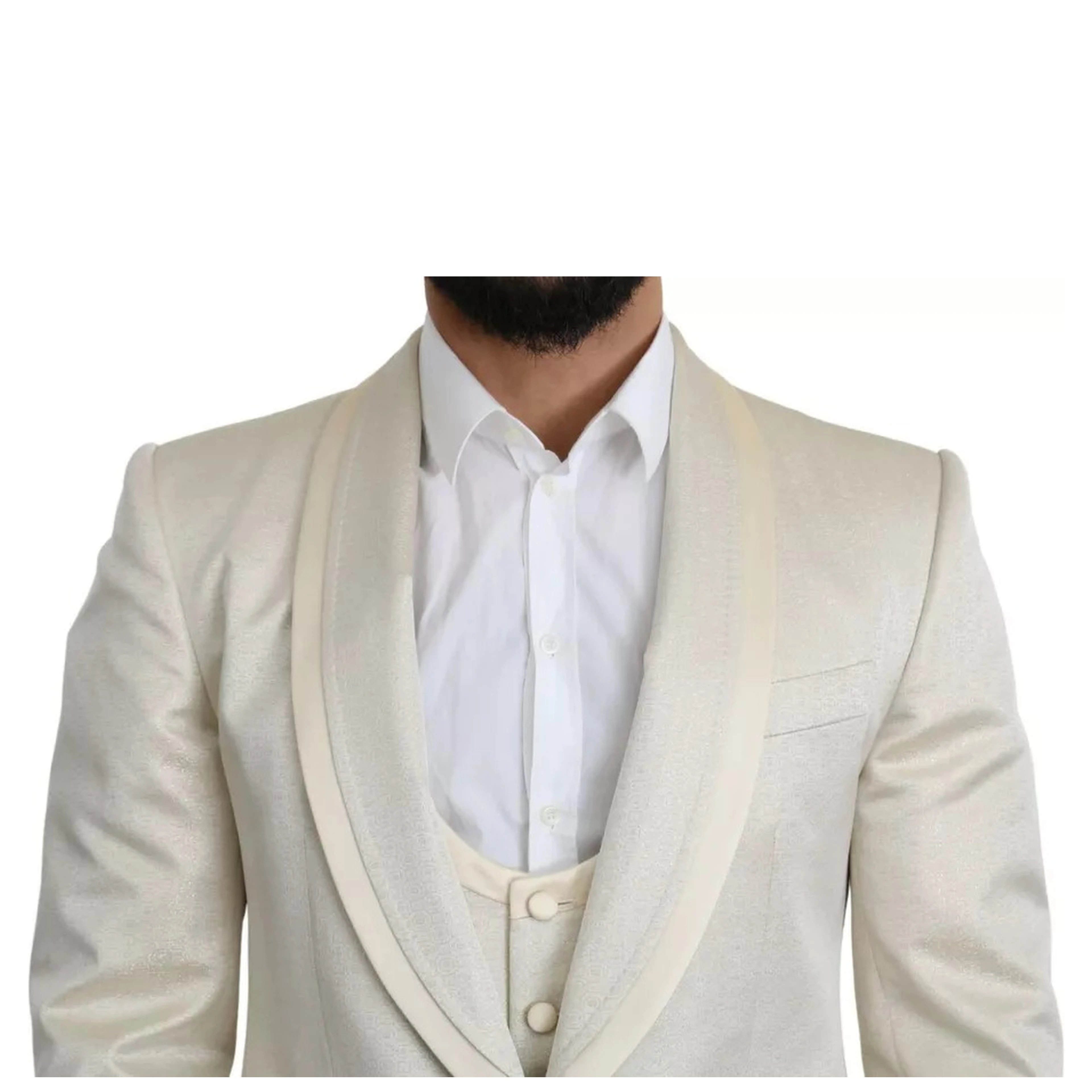 Beige Wool Crème 3 Piece SICILIA Shawl Suit