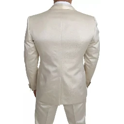 Beige Wool Crème 3 Piece SICILIA Shawl Suit