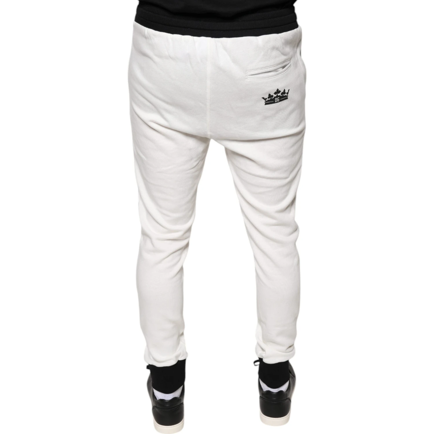 White Cotton Slim Men Jogger Sweatpants Pants