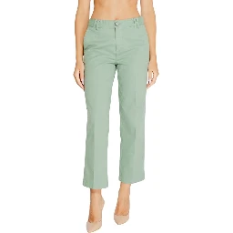 Turquoise Cotton Chino Pants