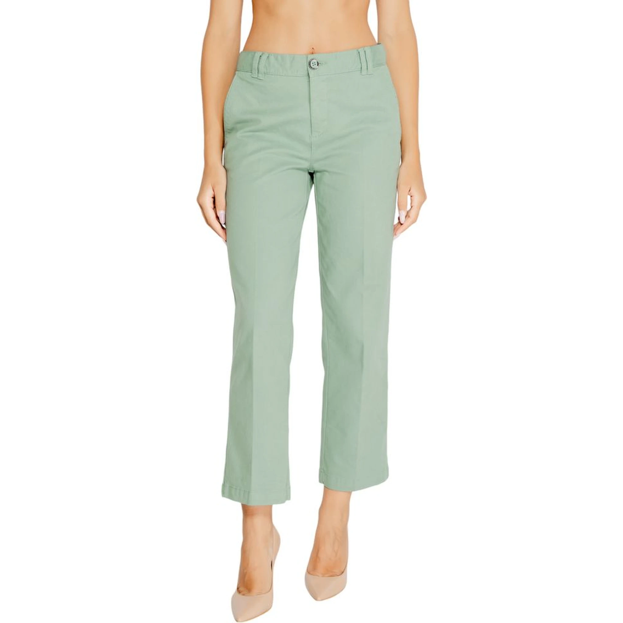 Turquoise Cotton Chino Pants