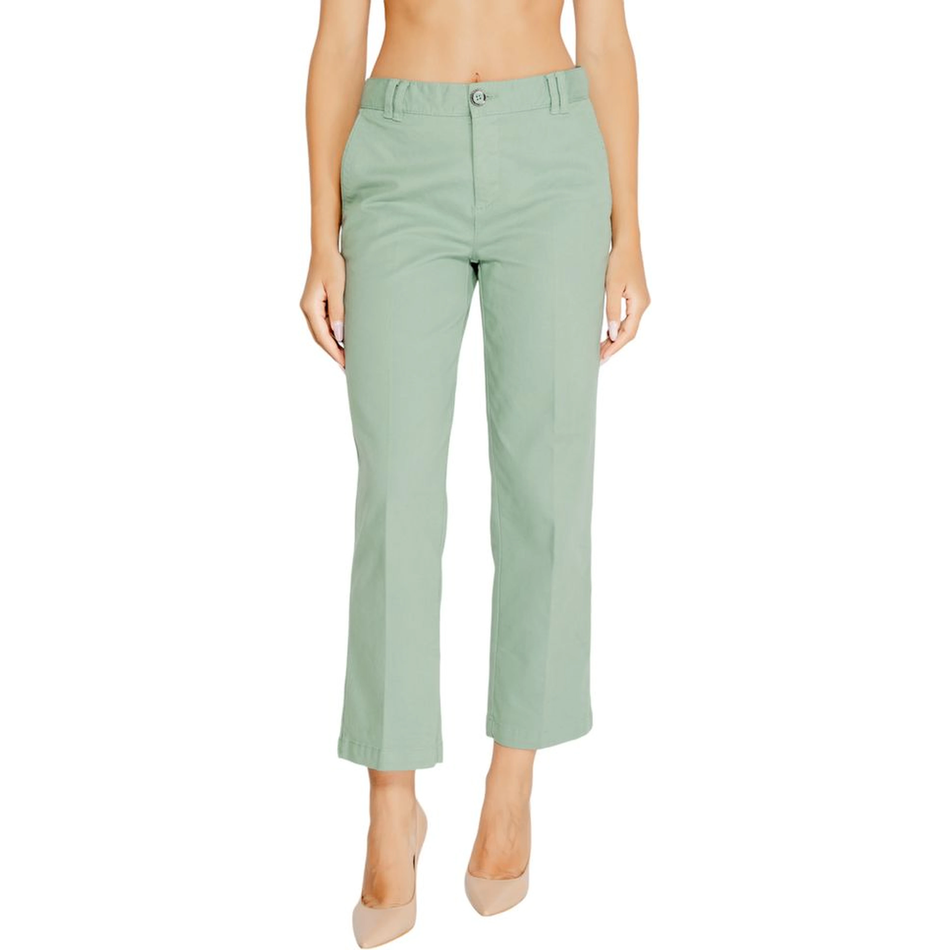 Turquoise Cotton Chino Pants
