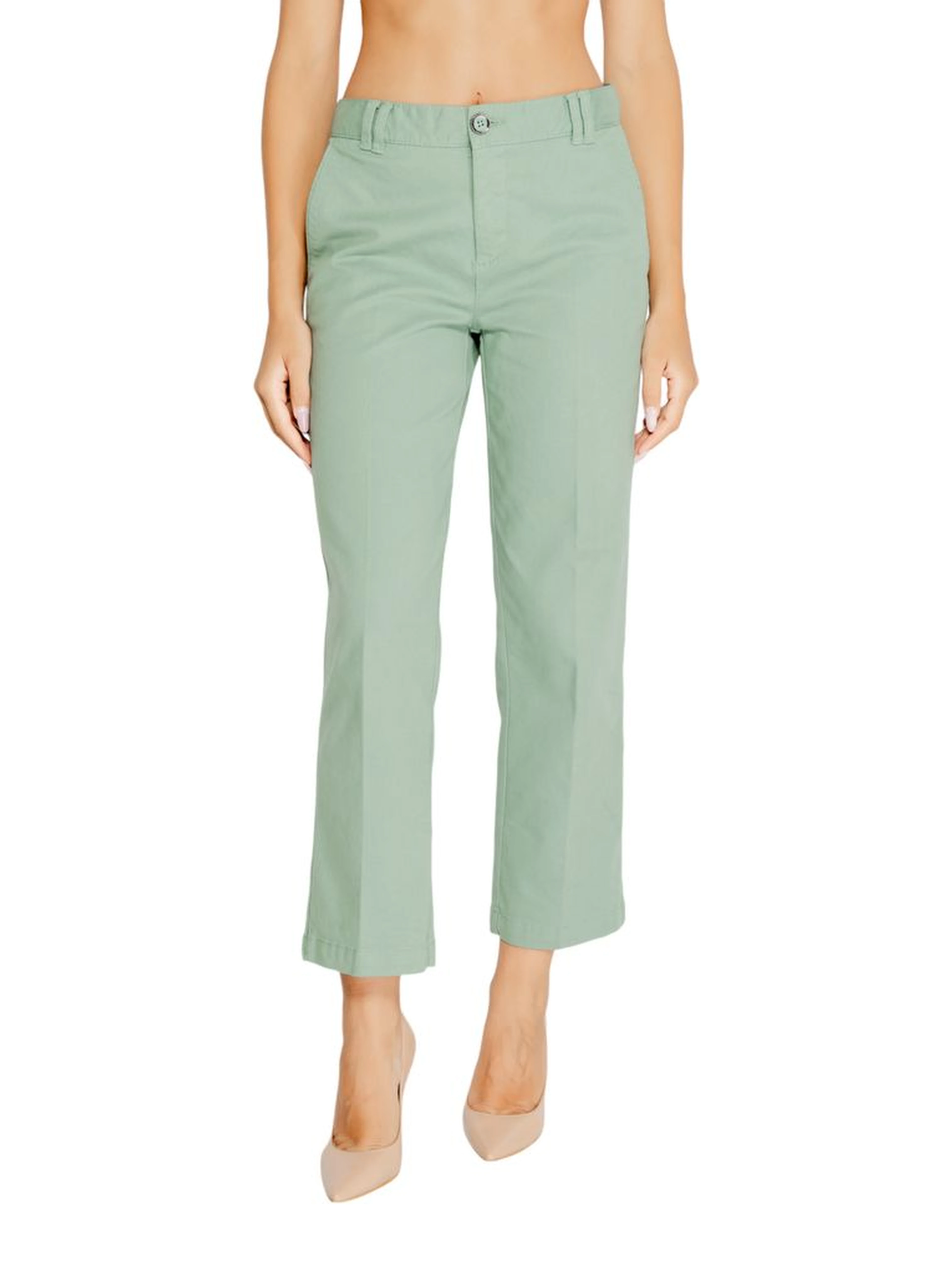 Turquoise Cotton Chino Pants